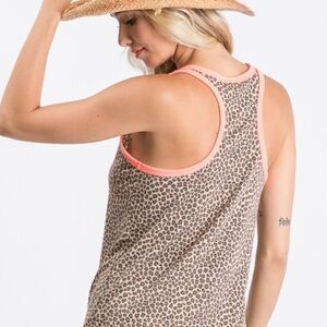 7th Ray Women's Leopard Print Scoop-neck Racerback Tank Top